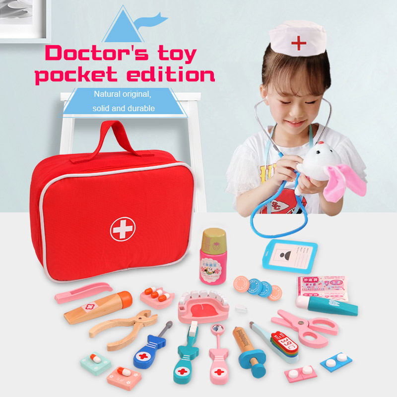 Kids Toys Doctor Set - Mainan Dokter-Dokteran Kayu Simulasi Dokter Gigi,