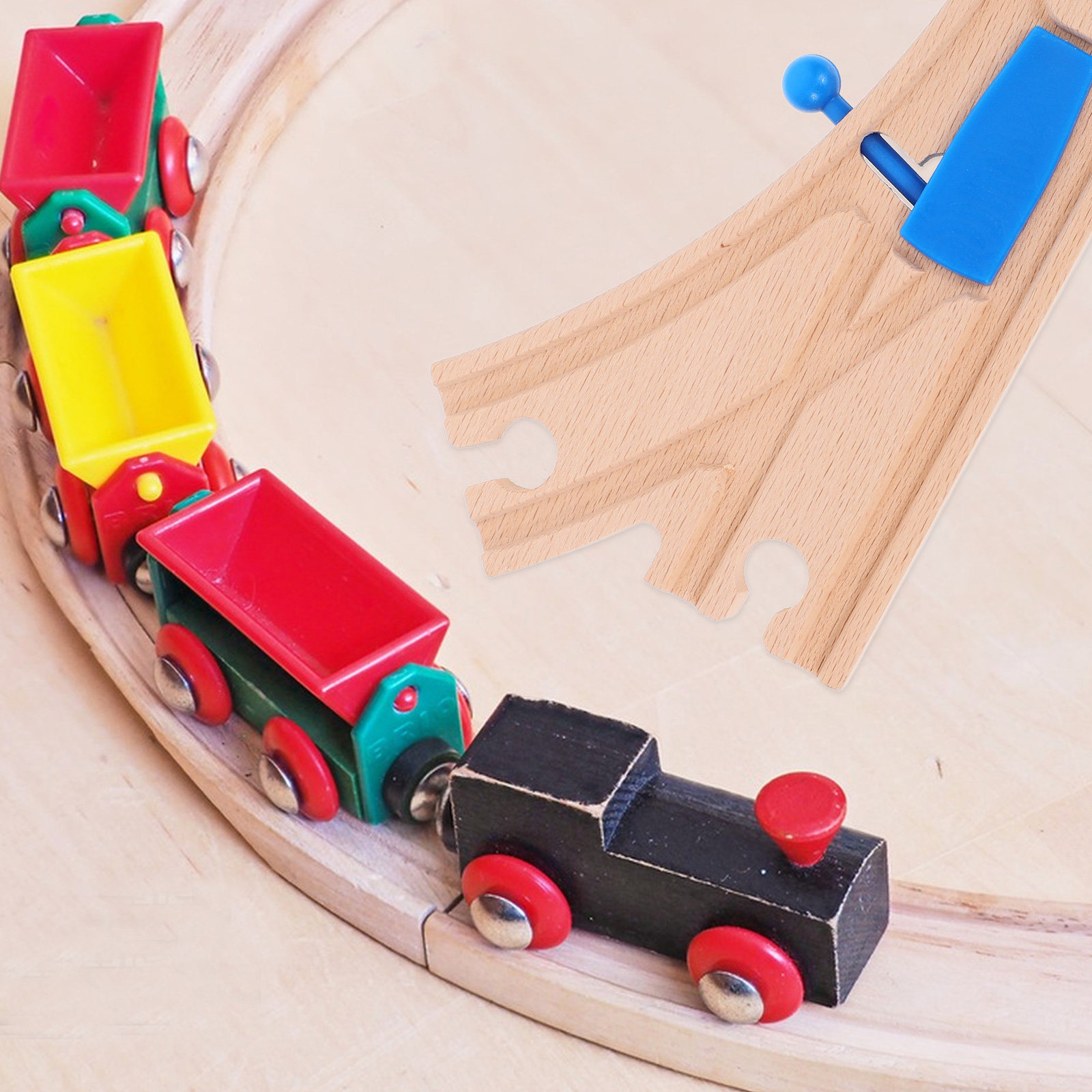 Set Rel Kereta Api Kayu, Maina - Toy Train Track Set ulasan dan harga