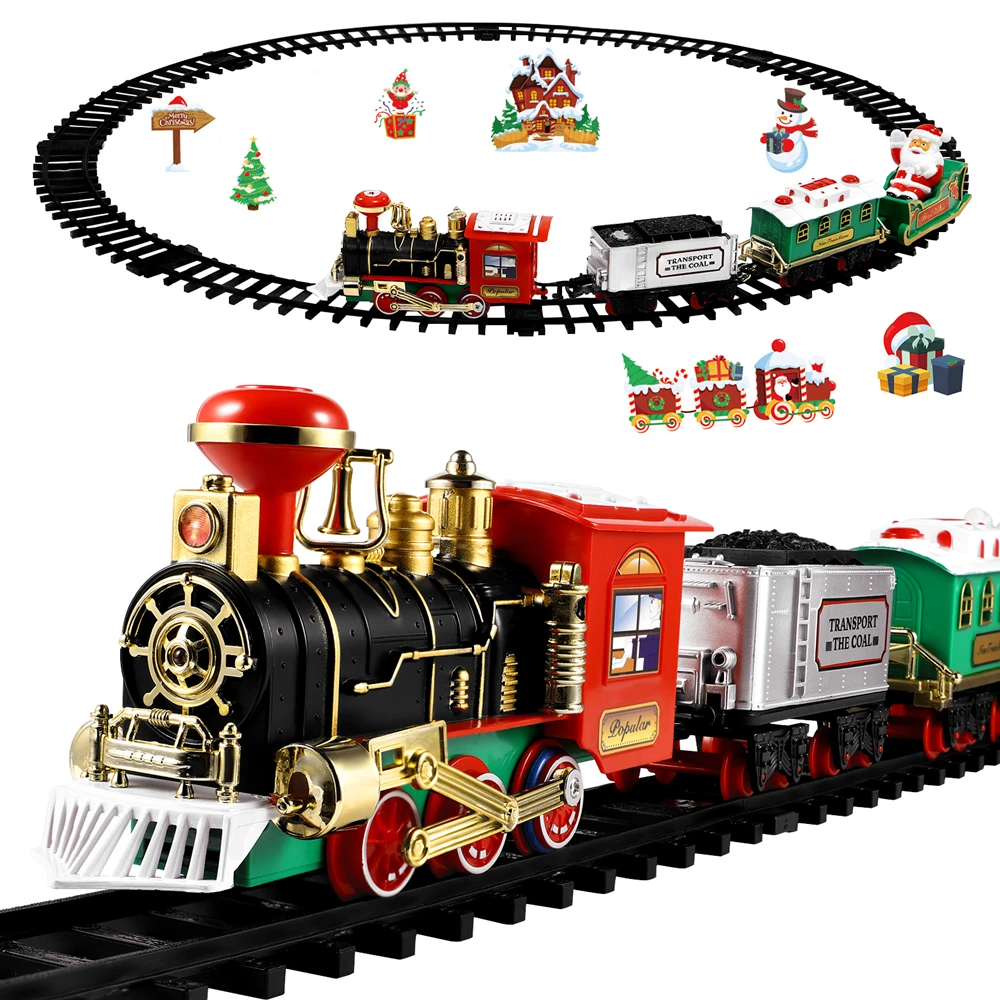 Set kereta Natal, Model lokomo - Toy Train Track Set ulasan dan harga