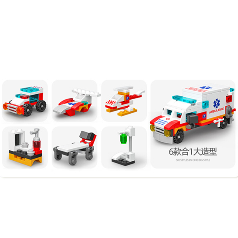 6 dalam 1 baru ambulans Escort - Kids Toys Doctor Set ulasan dan harga