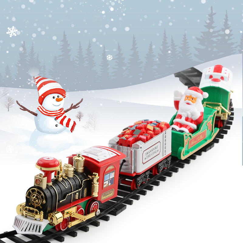 Set Kereta Natal Elektrik deng - Toy Train Track Set ulasan dan harga