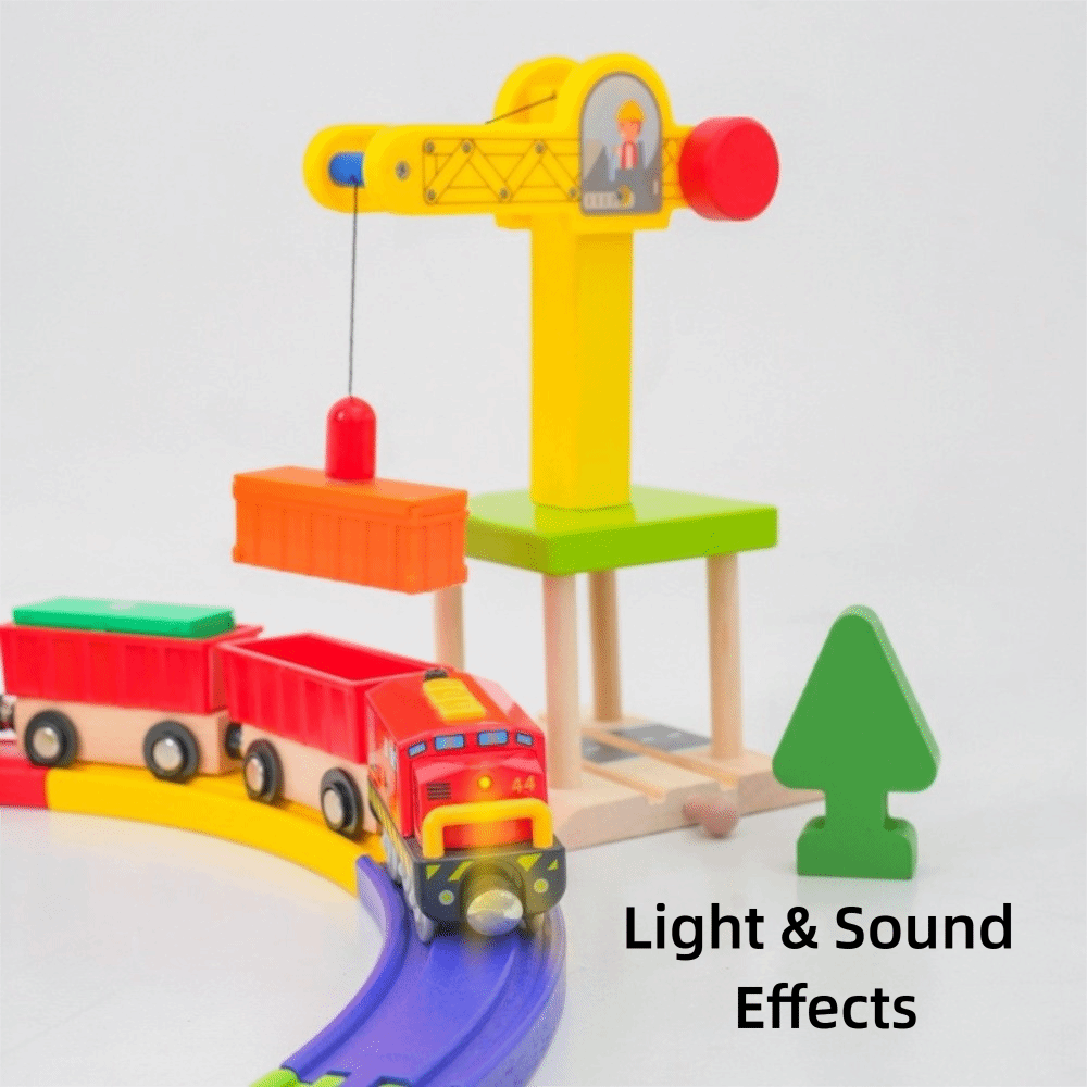 Set Rel Kereta Kayu dengan Efe - Toy Train Track Set ulasan dan harga